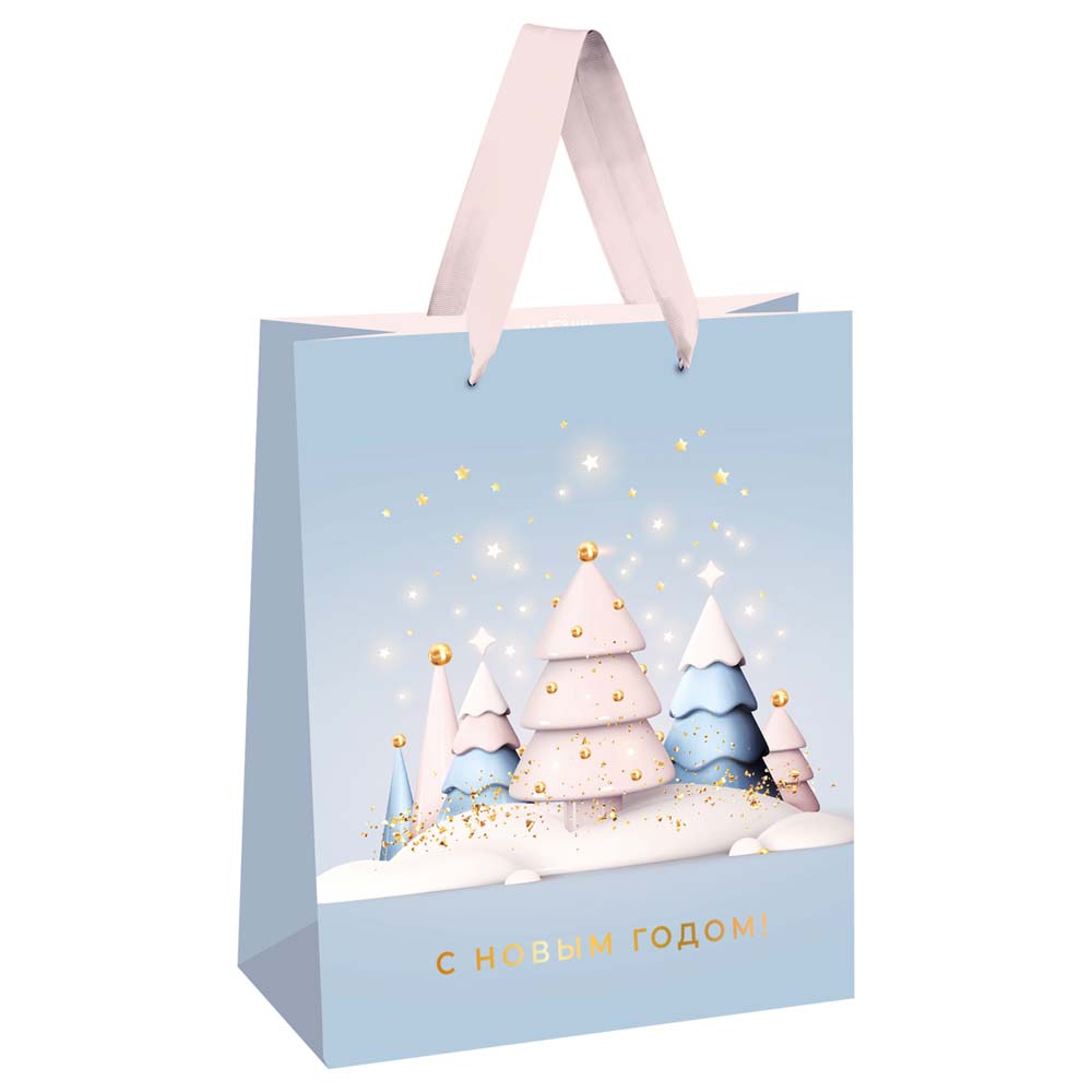 Пакет подарочный "christmas trees" (18х23х10см)