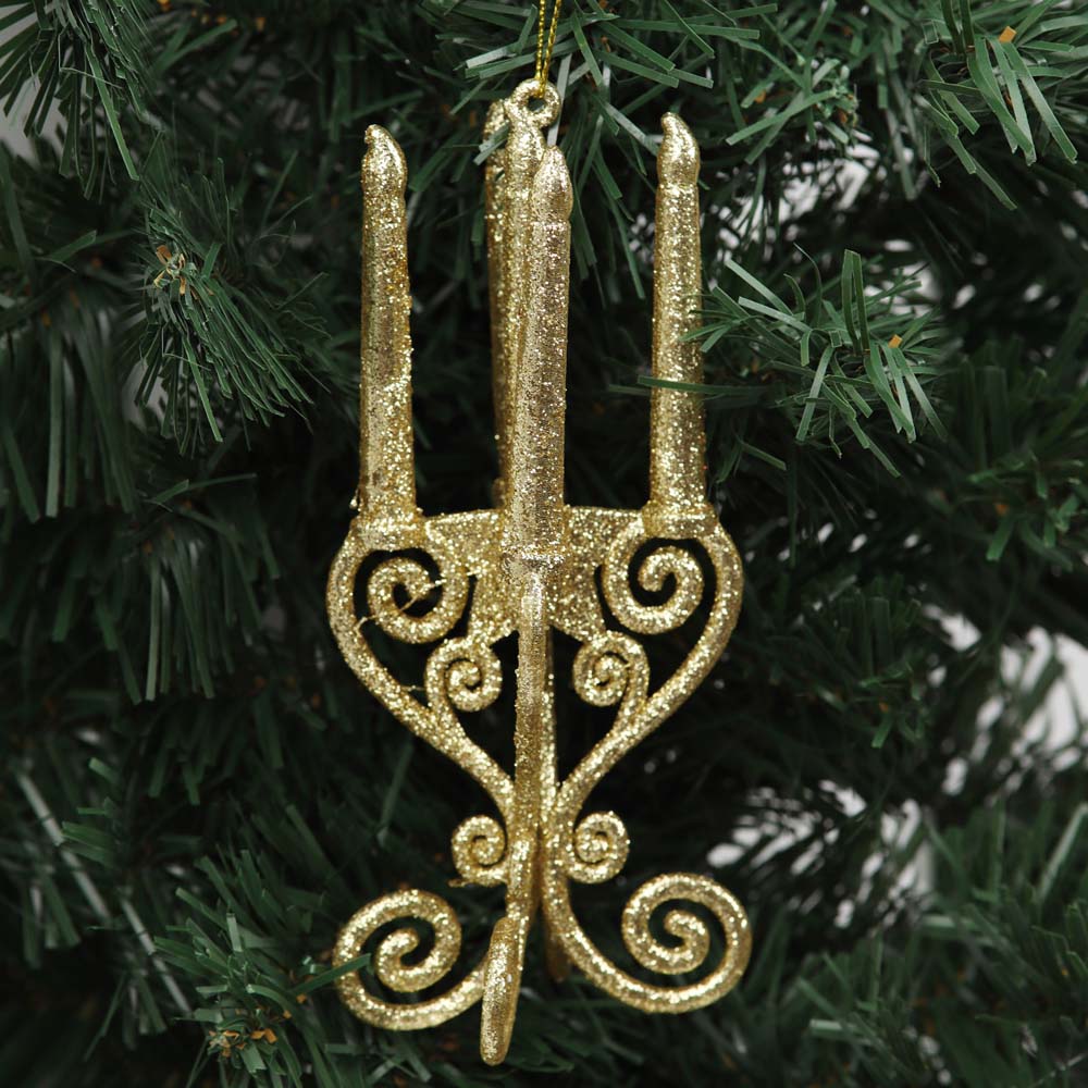 Украшение подсвечник 14,5см. "льдинка" золото,пластик