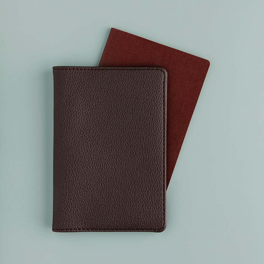 Обложка д/паспорта кож.зам. коричневая