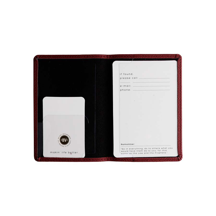 Обложка д/паспорта кож.зам. бордовая