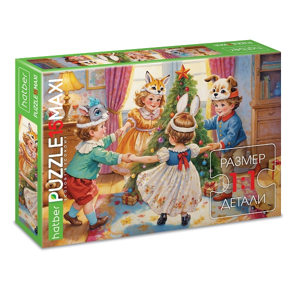 Игра пазлы maxi 15 дет. "хоровод" (hatber)