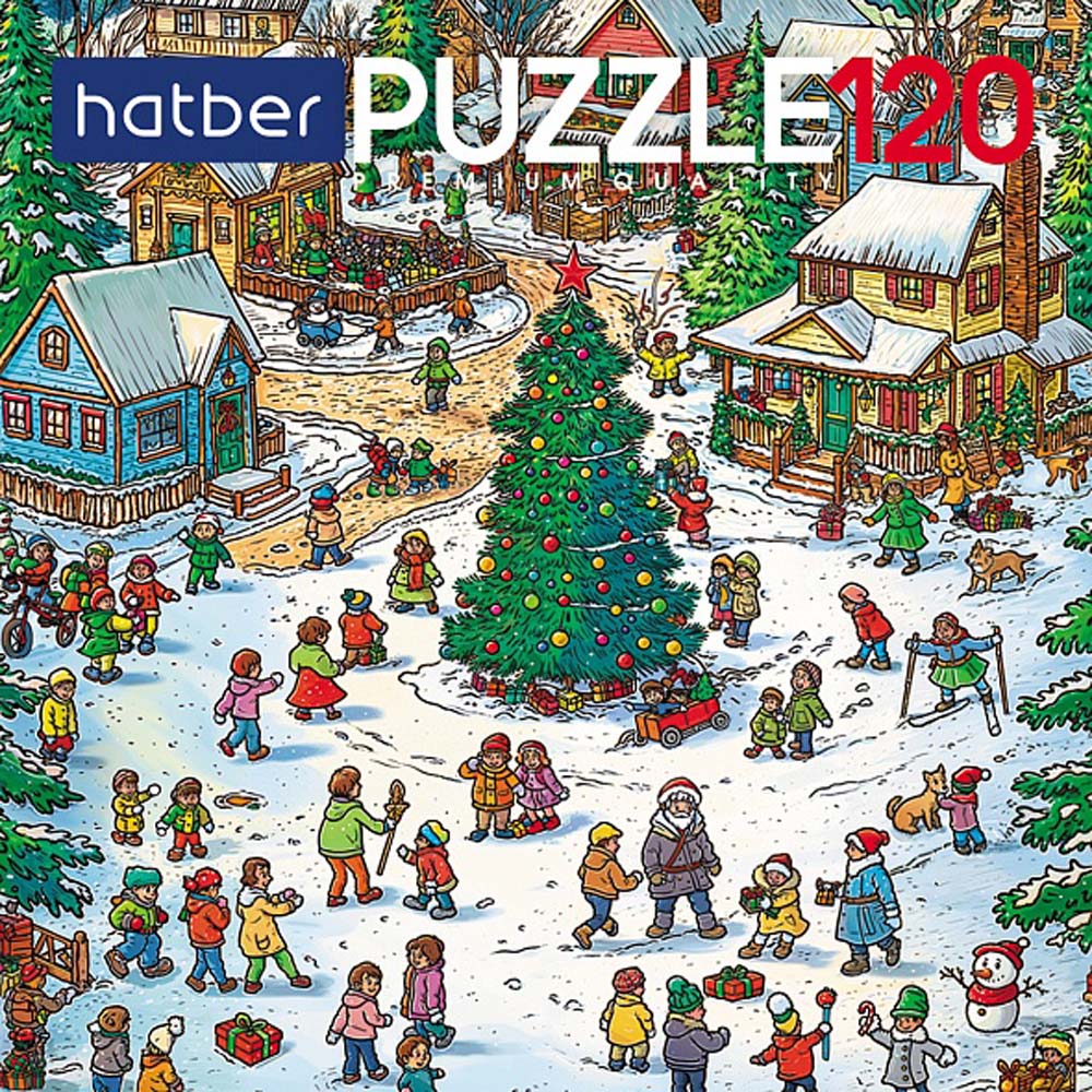 Игра пазлы 120 дет. "новогодние забавы" (hatber)