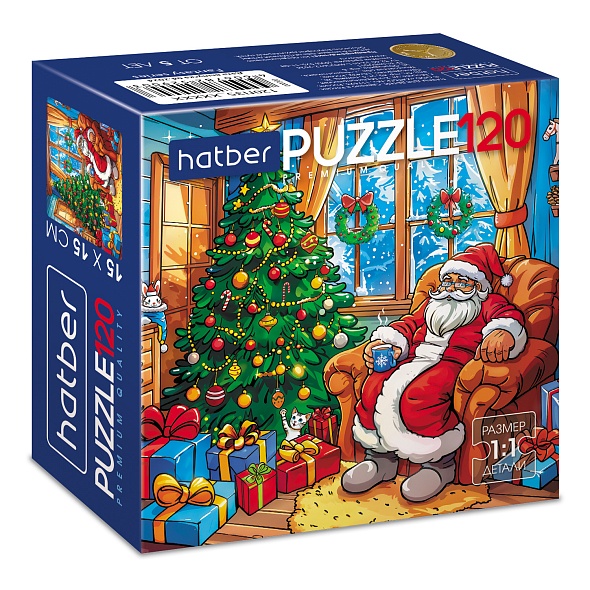 Игра пазлы 120 дет. "чудеса у ёлочки" (hatber)