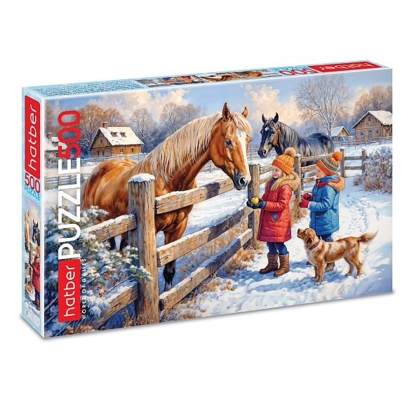 Игра пазлы 500 дет. "снежное утро" (hatber)