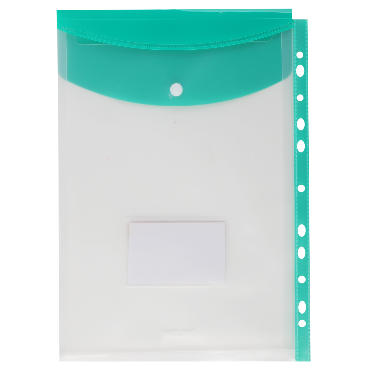 Папка-конверт с кнопк. а4 180мкм klerk прозрач. зелёная с расшир.