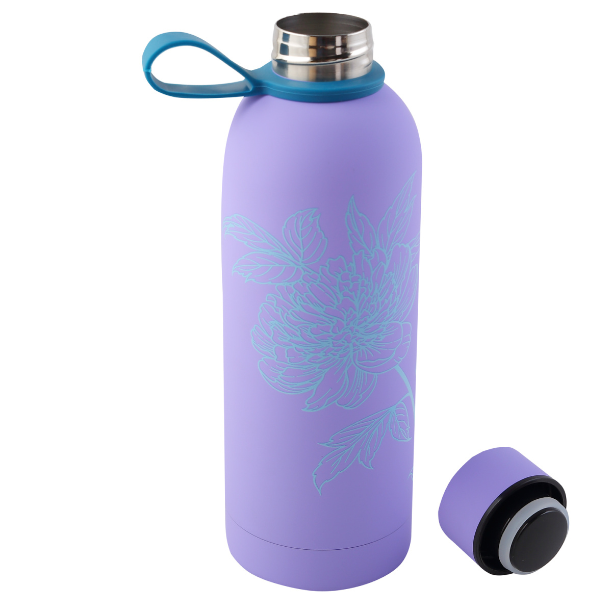 Термос fiorenzo "девушка с пионами" 500мл нерж.сталь