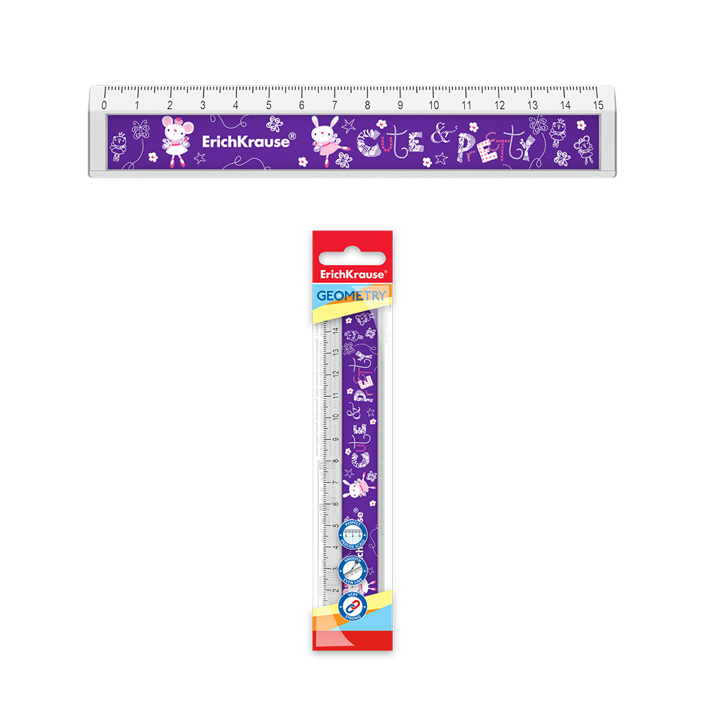 линейка erich krause "cute&pretty" 15см Линейка erich krause "cute&pretty" 15см
