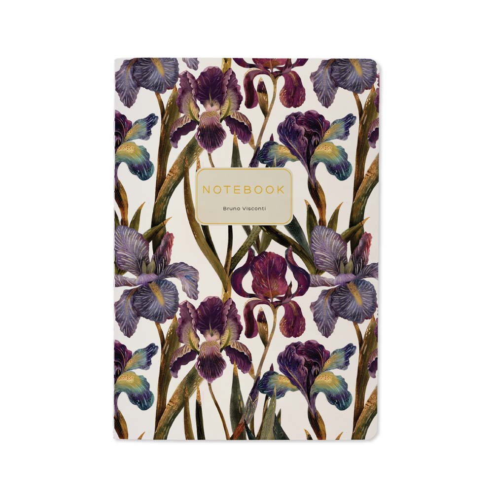 Тетрадь 40л. кл. "flora. ирисы" (bruno visconti) т/б,софт тач,фольга,цв.форзац