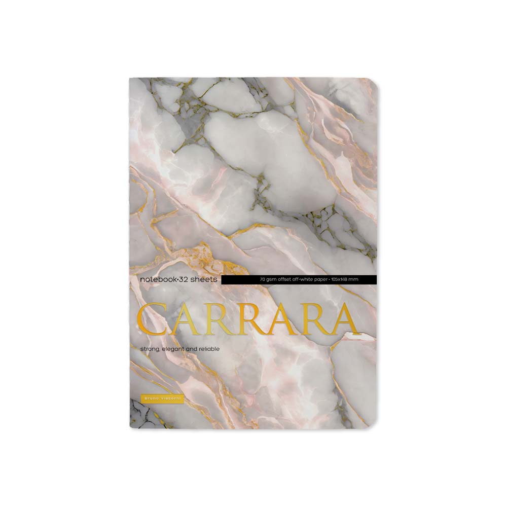 Блокнот а6 сшивка 32л. лин. "carrara" (bruno visconti)