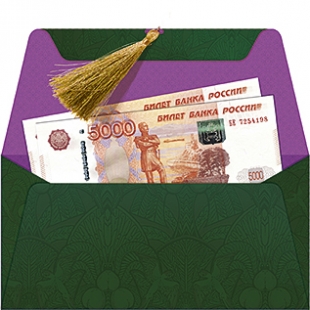 Конверт для денег зелёный