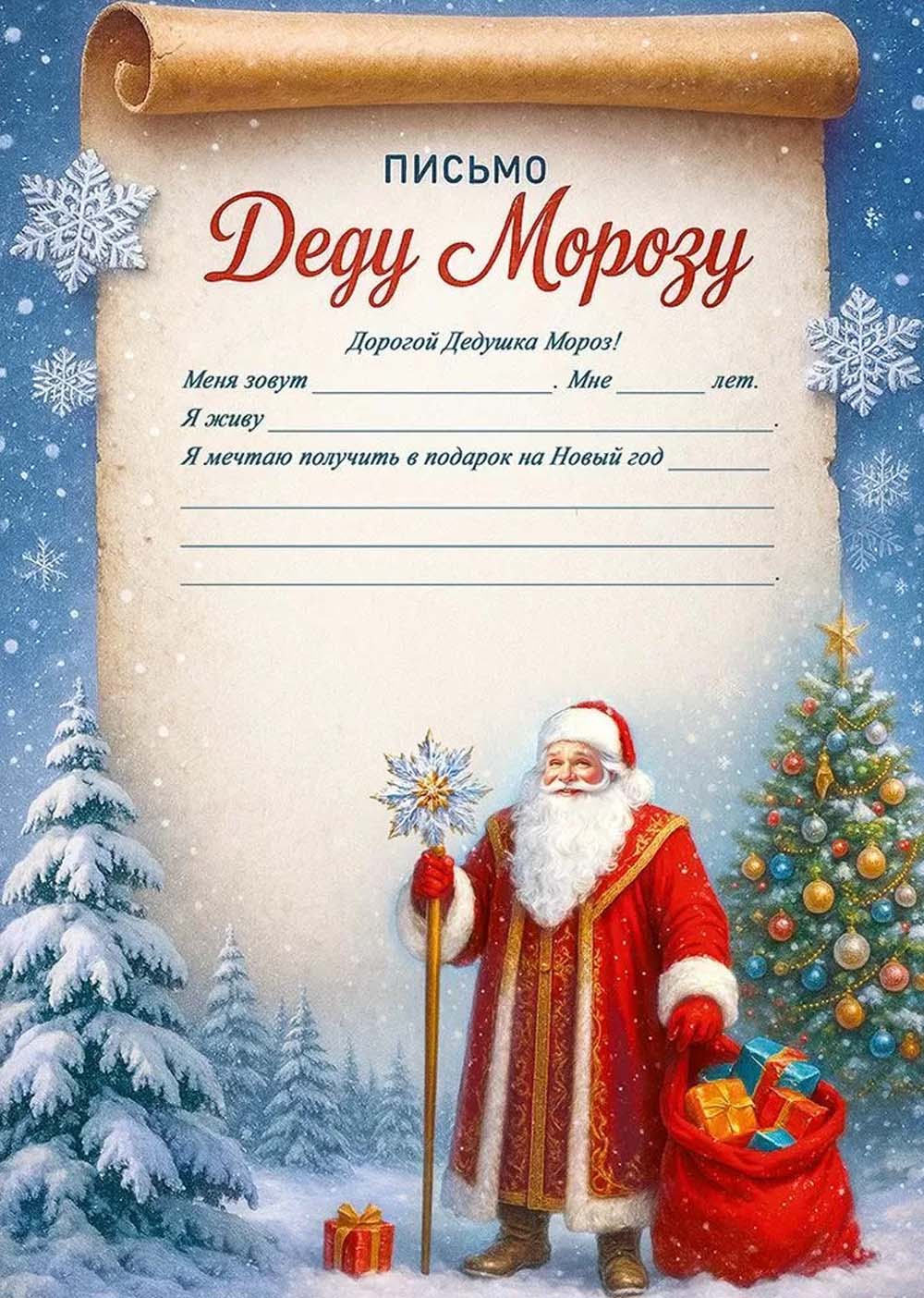 письмо деду морозу а4 Письмо деду морозу а4