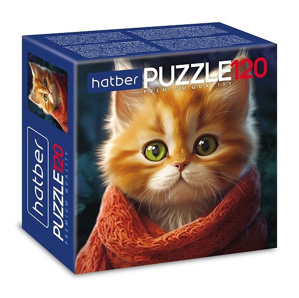 Игра пазлы 120 дет. "рыжий котик" (hatber)