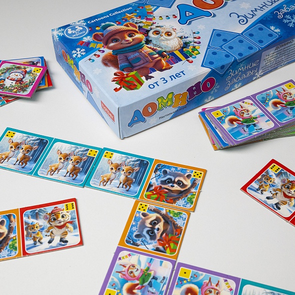 Игра домино "зимние забавы" 28 карточек (hatber)