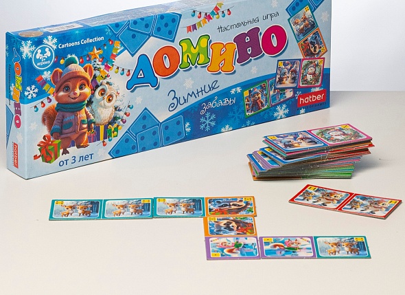 Игра домино "зимние забавы" 28 карточек (hatber)