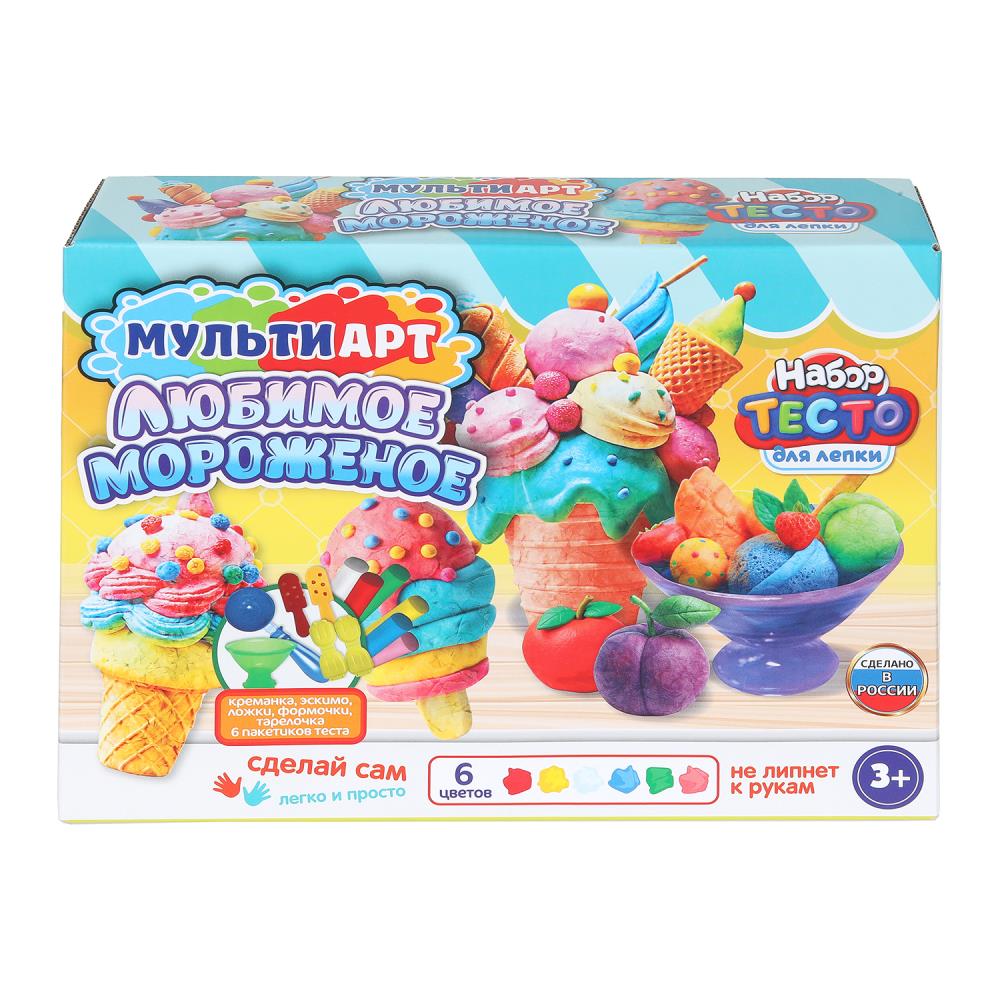 Набор д/творч. с тестом для лепки и формочками "любимое мороженое" (мульти арт) 24см