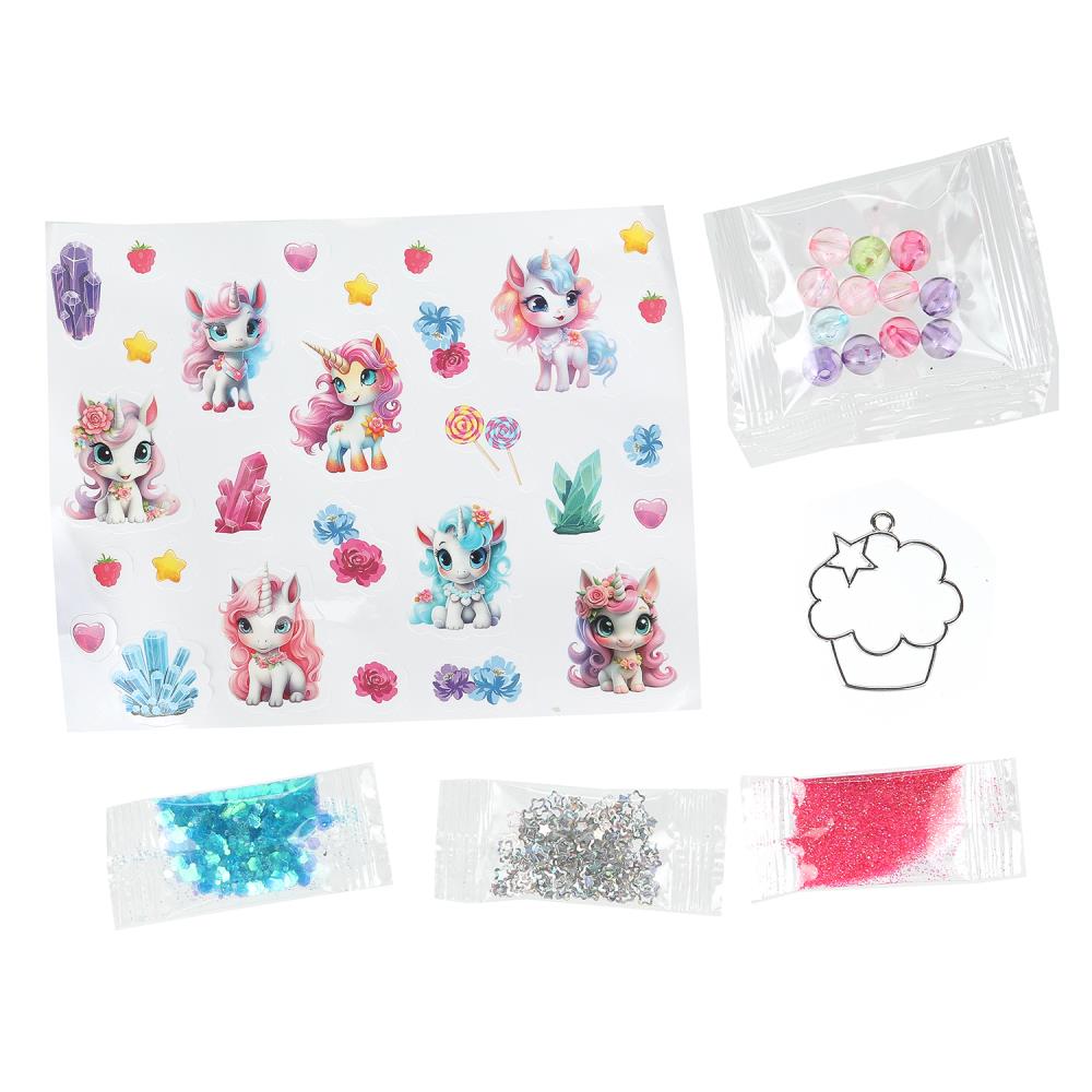 Набор д/творч. украшение из эпоксидной смолы "единорог. пирожное" кулон (мульти арт)