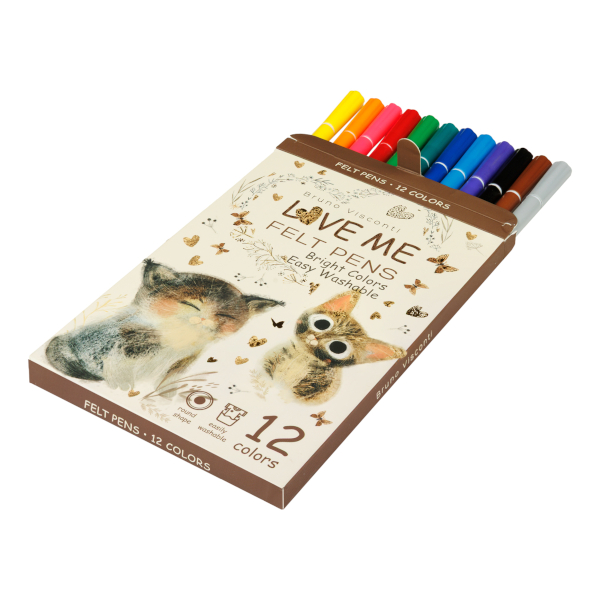 фломастеры bruno visconti "love me. милый котик" 12цв. Фломастеры bruno visconti "love me. милый котик" 12цв.