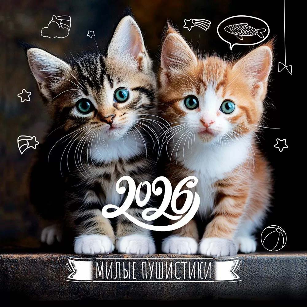 Календарь настен.перекид. 2026 а3 "милые пушистики"