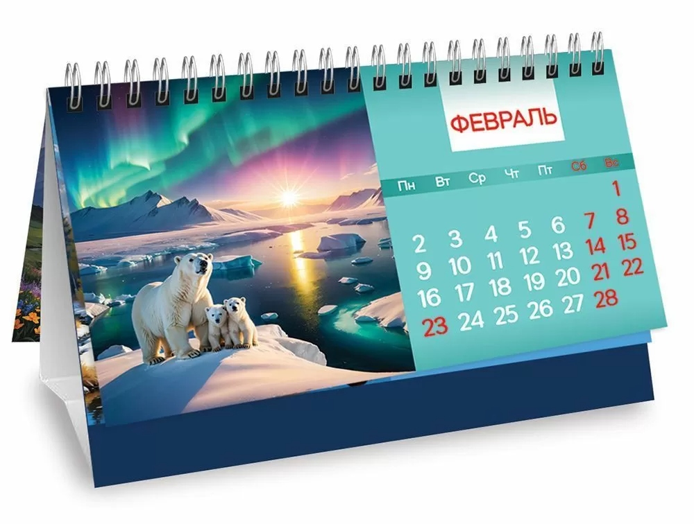 Календарь настольный 2026 гребень "природа"