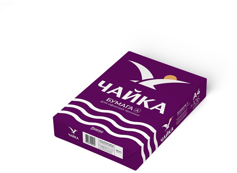 Бумага офисная а4 "чайка" 500л. 80г. 164%,класс а