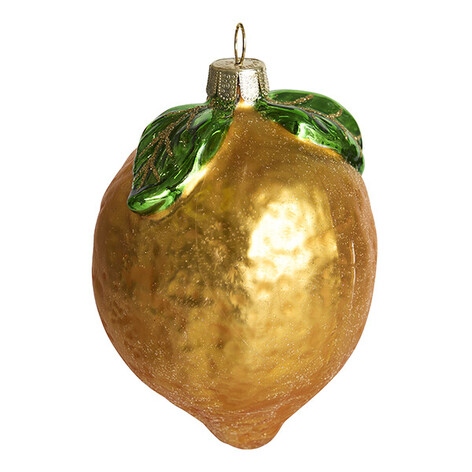 Украшение "лимон эврика" 6,5х6,5х9,5см (стекло)