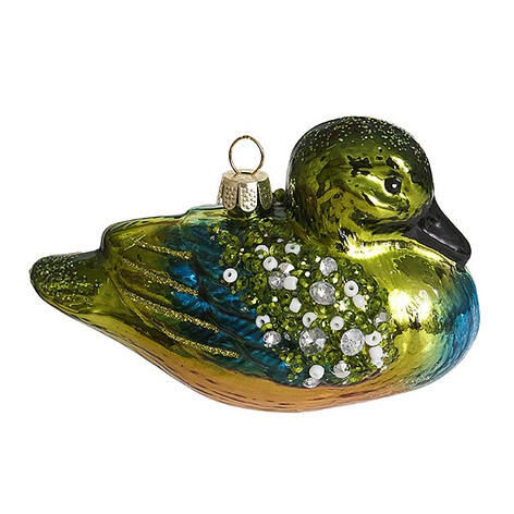 Украшение "уточка-мандаринка" 5,5х5х7см (стекло)