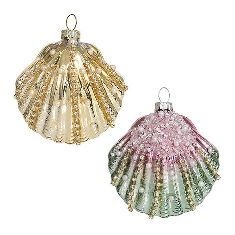 Украшение "ракушка жемчужница" 8х3,5х7,5см (стекло) асс-т