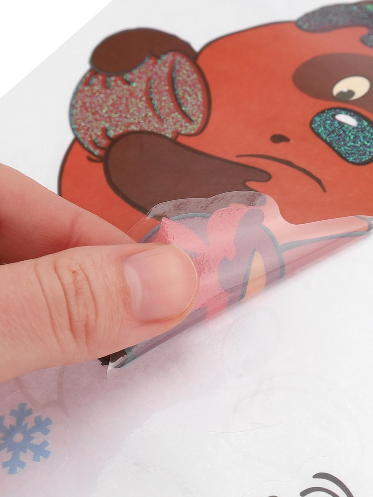 Наклейки витражные "винни-пух. весёлые друзья" 30х40см, раскраска