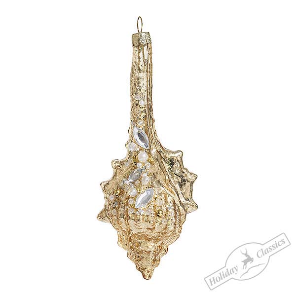 украшение "ракушка мурекс" золото винтаж 6х5х14,5см (стекло) Украшение "ракушка мурекс" золото винтаж 6х5х14,5см (стекло)