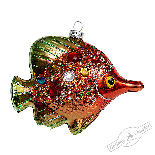 украшение "рыба владычица морская" золото 11,5х4,5х9см (стекло) Украшение "рыба владычица морская" золото 11,5х4,5х9см (стекло)