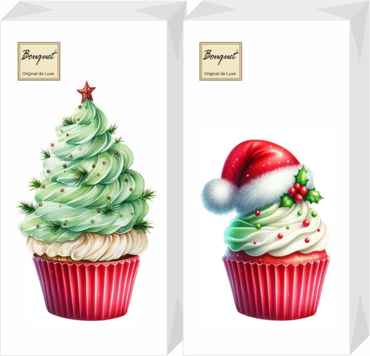 Салфетки бум. 330х330мм 20 шт. 2-сл. "новогодние пирожные"