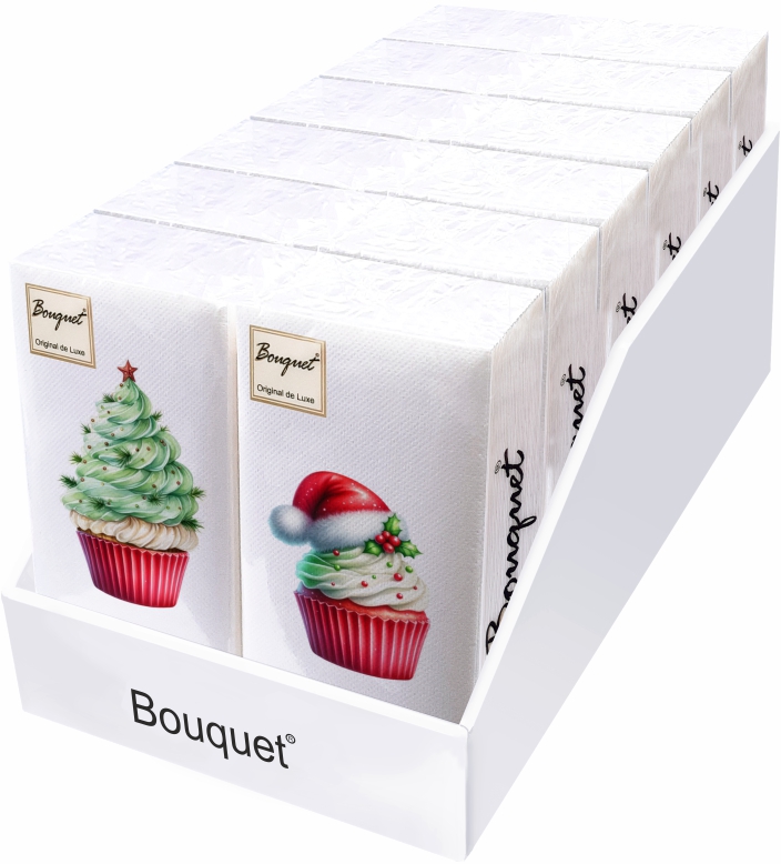 Салфетки бум. 330х330мм 20 шт. 2-сл. "новогодние пирожные"