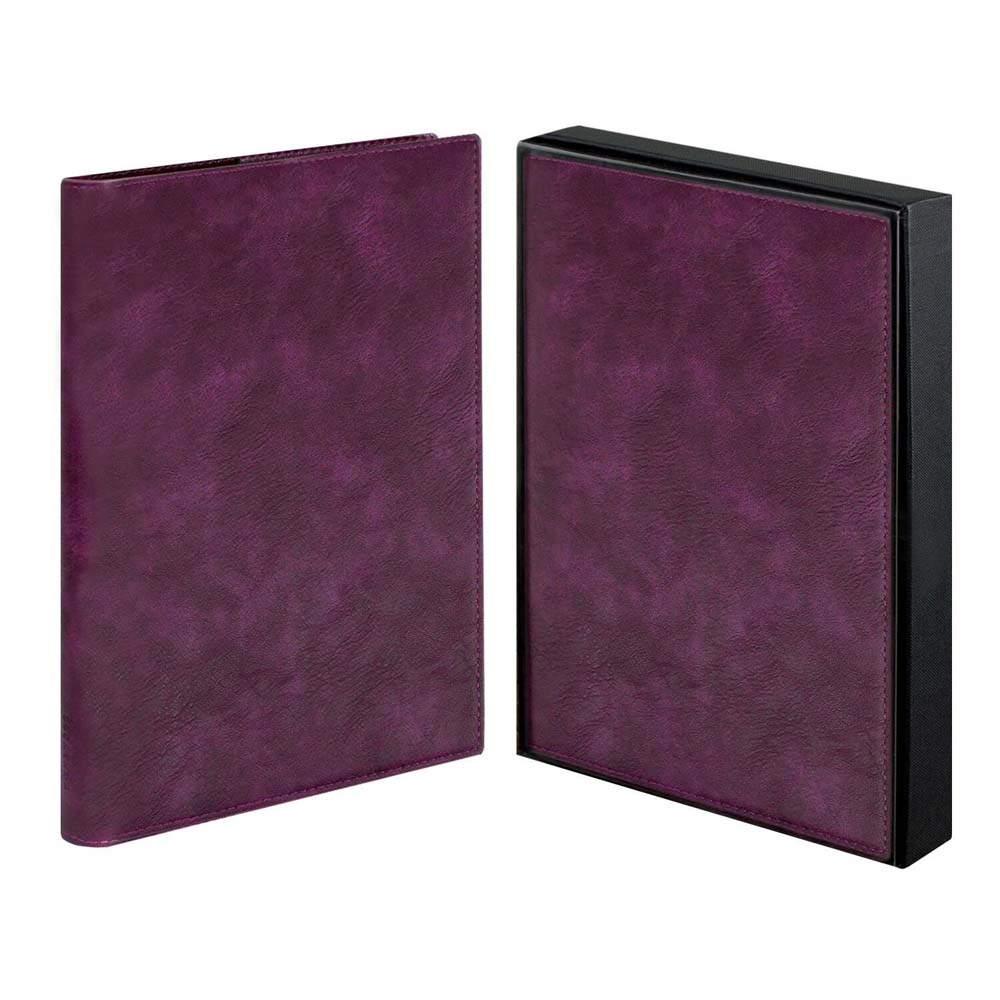 Ежедневник недатир. а5+ escalada "фланстэр" бордовый с цветным срезом,тонир.блок,клетка,кож.зам.