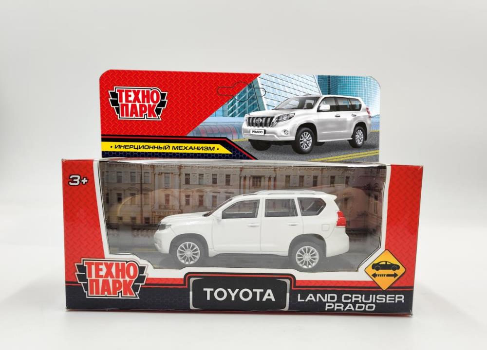 Игрушка машина инерц.металл. технопарк "toyota land cruiser prado" 10,5см белая
