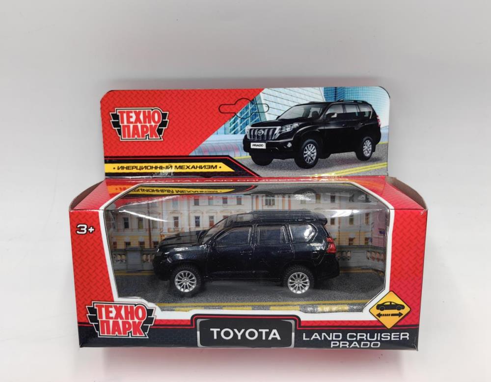 Игрушка машина инерц.металл. технопарк "toyota land cruiser prado" 10,5см чёрная