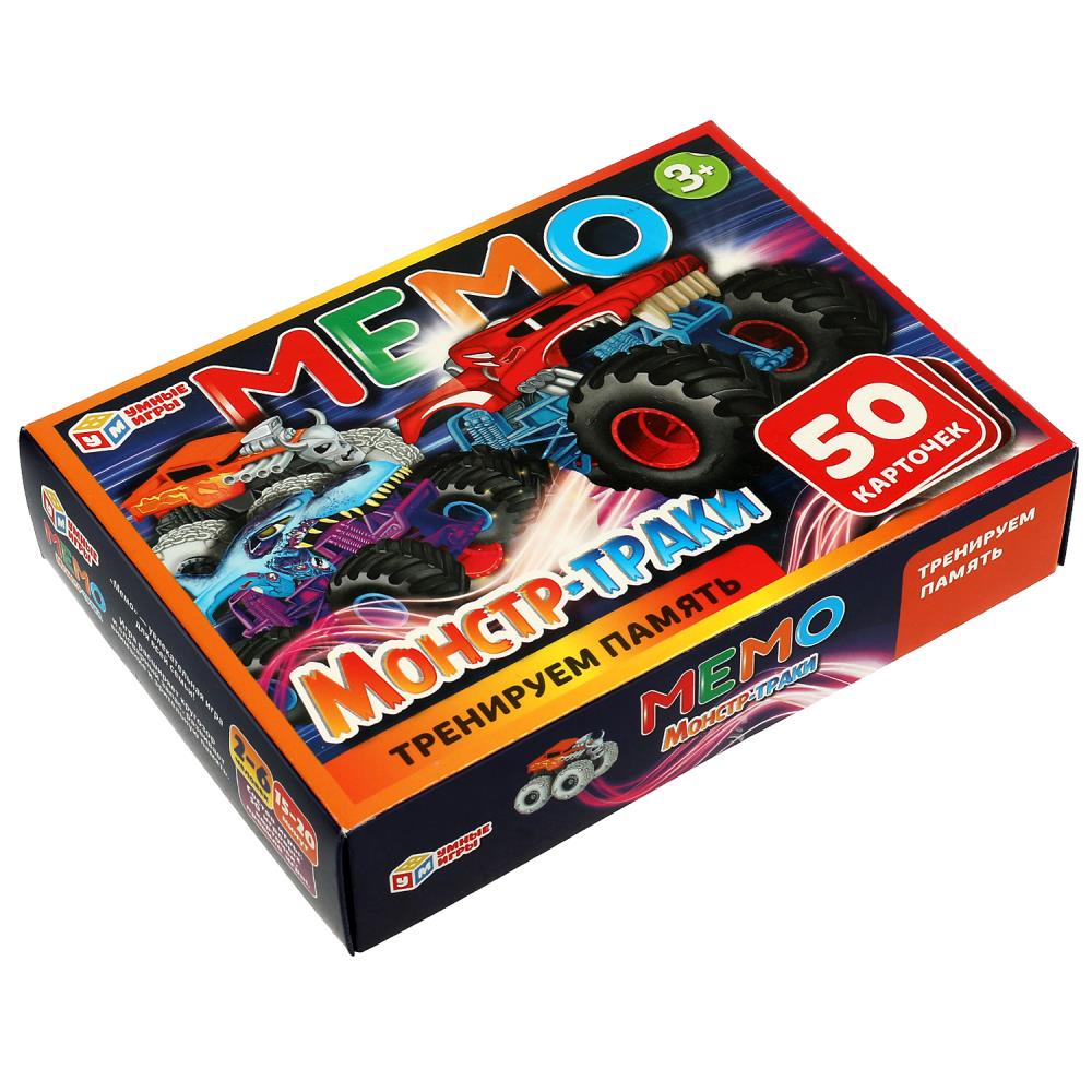 Игра мемо "монстр-траки" 50 карточек (умные игры) 3+