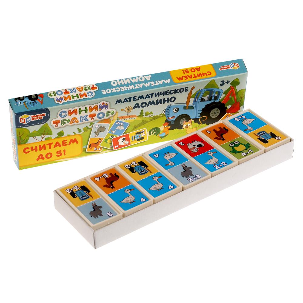 Игра домино математическое "синий трактор. считаем до 5" (умные игры) 3+