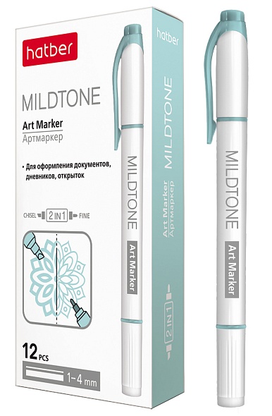 маркер для скетчинга "hatber mildtone" pastel резец бирюзовый Маркер для скетчинга "hatber mildtone" pastel резец бирюзовый