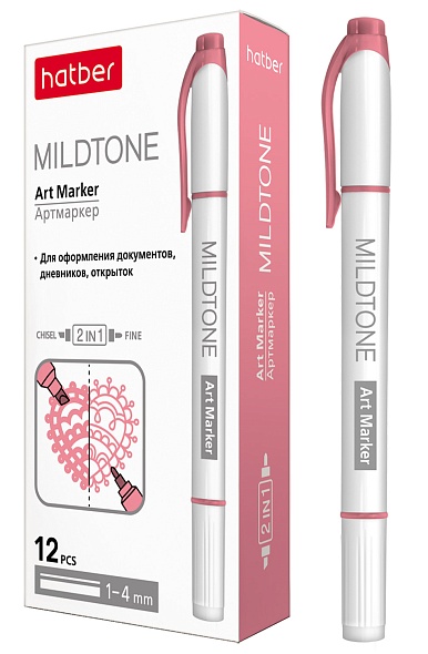 маркер для скетчинга "hatber mildtone" pastel резец розовый Маркер для скетчинга "hatber mildtone" pastel резец розовый