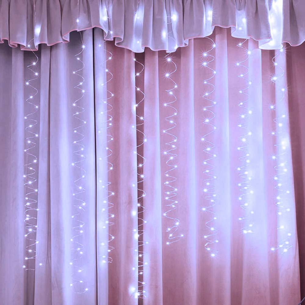 Гирлянда эл. "занавес. бриллиант" led 300 ламп 3,0х3,0м, 8 реж., белый, пульт д/у