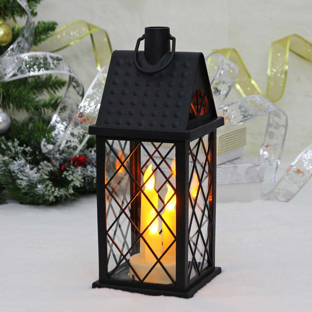 фигура светодиодная фонарь со свечками "весёлый вечер" 13х13х33см на батарейках Фигура светодиодная фонарь со свечками "весёлый вечер" 13х13х33см на батарейках