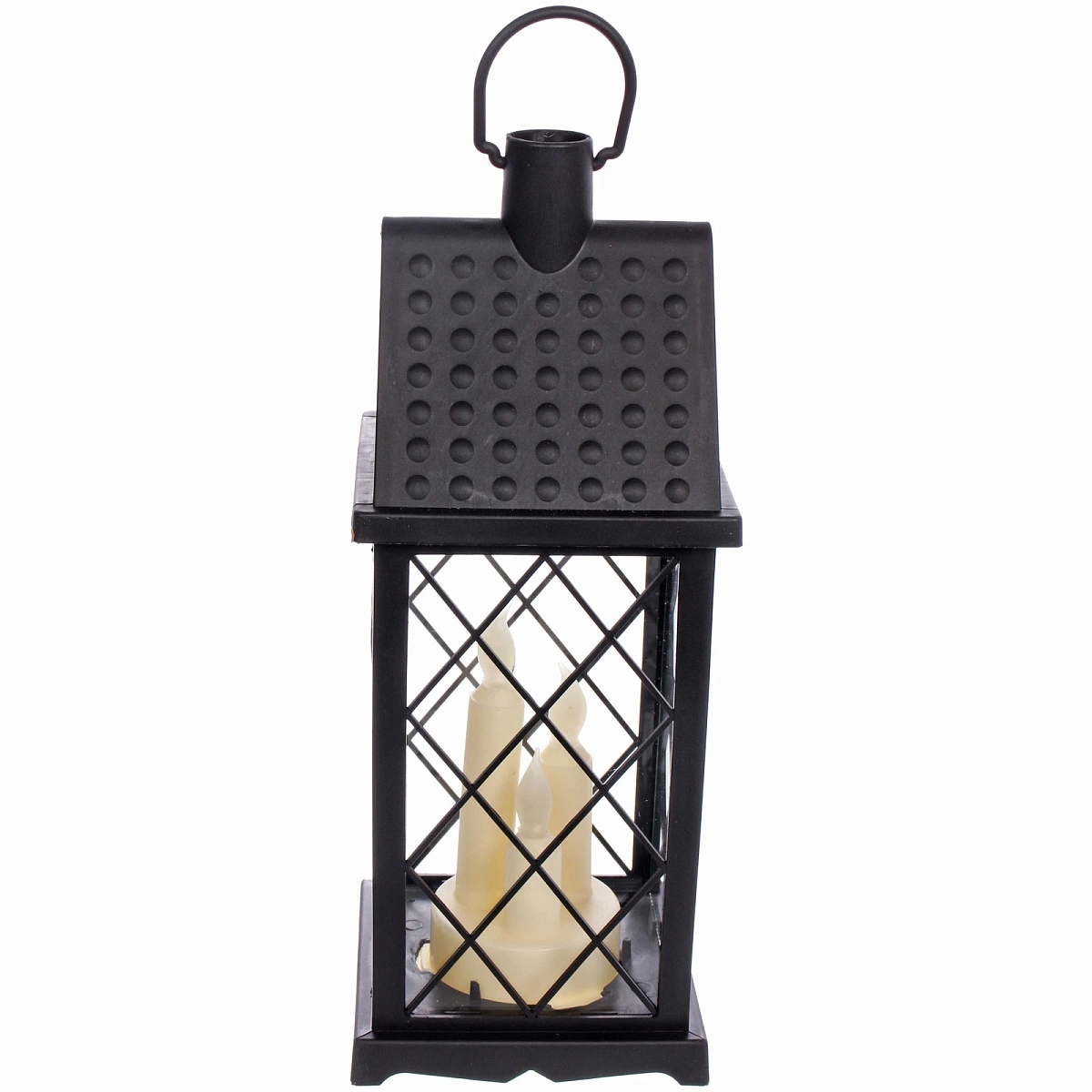 Фигура светодиодная фонарь со свечками "весёлый вечер" 13х13х33см на батарейках