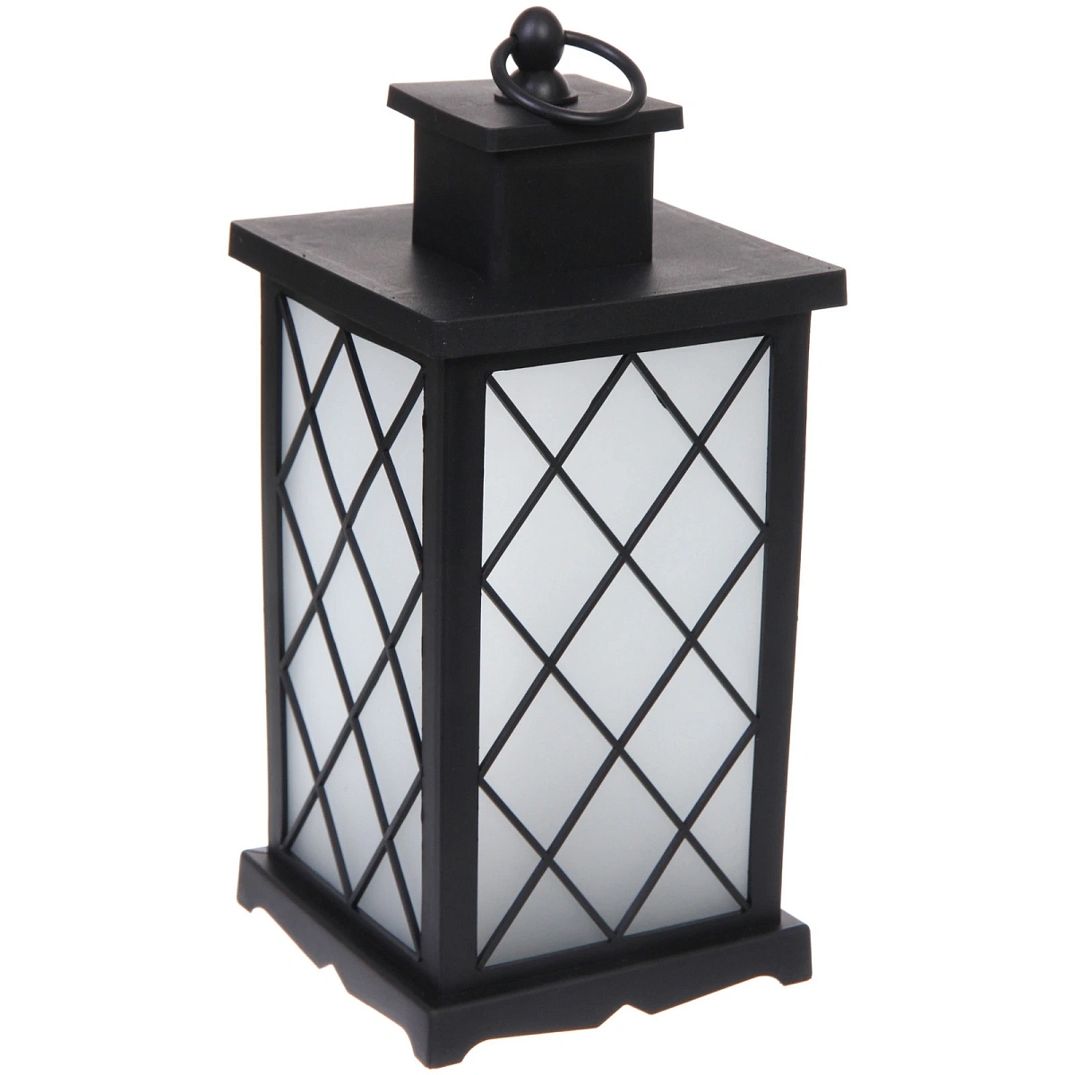 Фигура светодиодная фонарь "огонь" чёрный 13х13х29см на батарейках