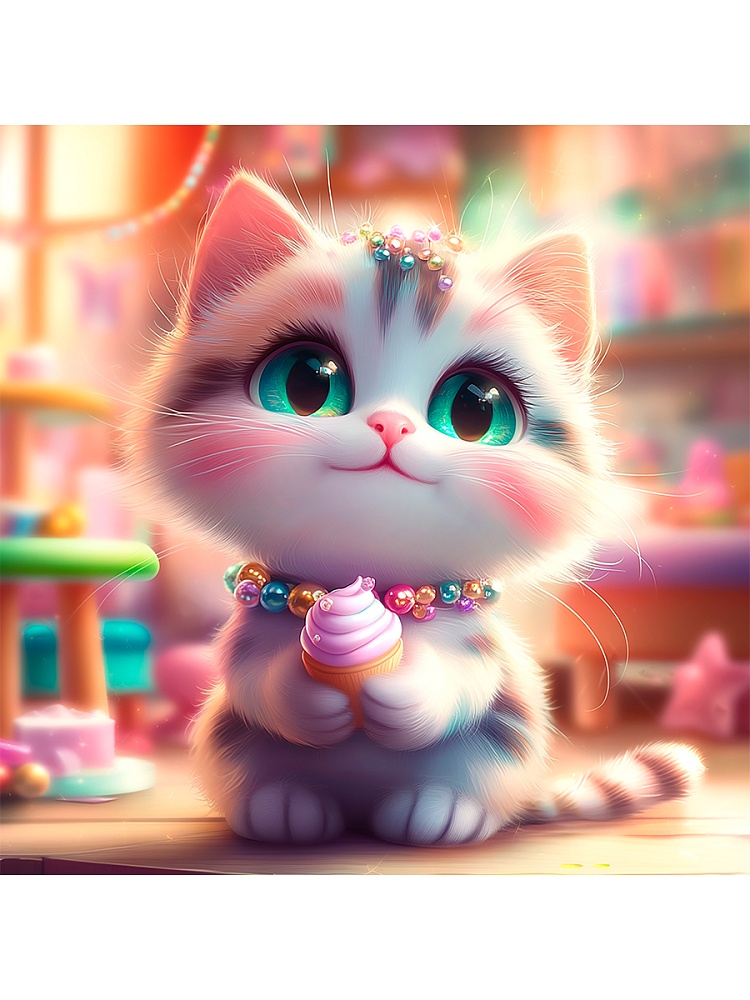 набор д/творч. картина по номерам 20х20см "кошечка с пирожным" (рыжий кот) Набор д/творч. картина по номерам 20х20см "кошечка с пирожным" (рыжий кот)