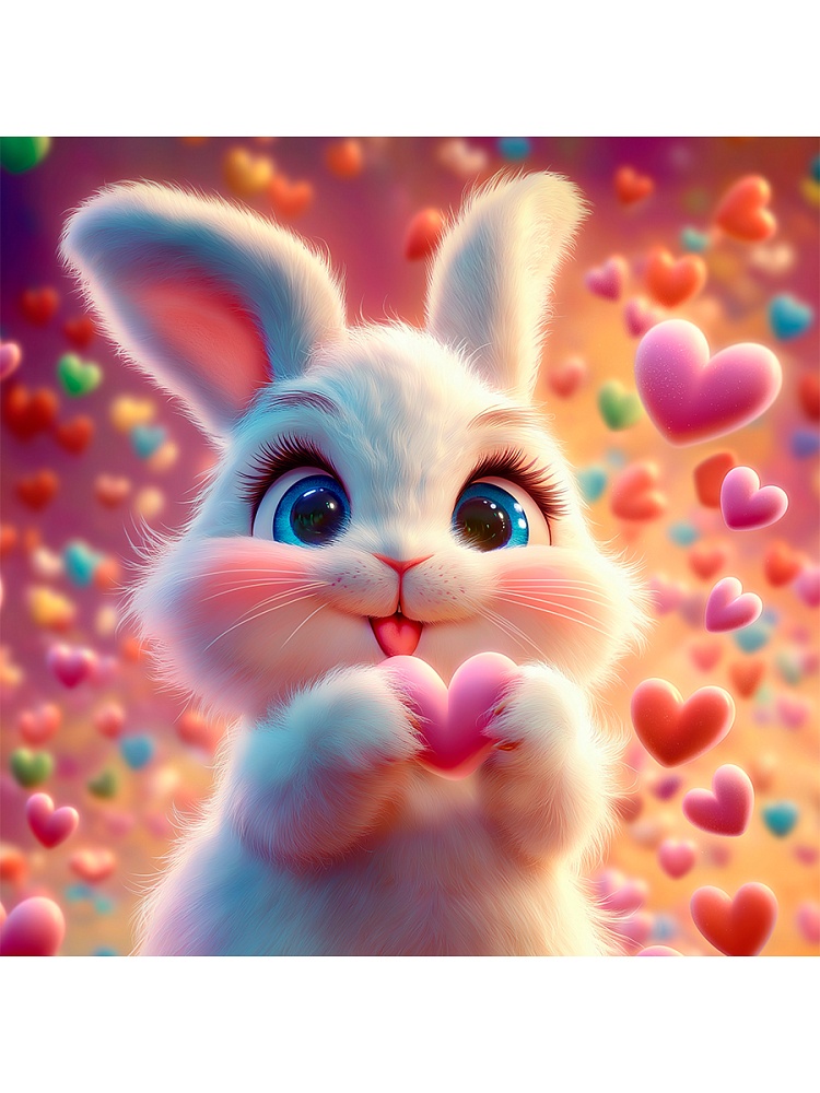 набор д/творч. картина по номерам 20х20см "пушистый заяц с сердечком" (рыжий кот) Набор д/творч. картина по номерам 20х20см "пушистый заяц с сердечком" (рыжий кот)