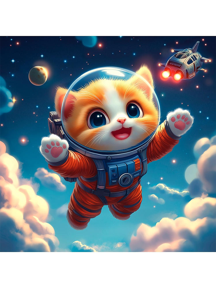 набор д/творч. картина по номерам 20х20см "рыжий котик-космонавт" (рыжий кот) Набор д/творч. картина по номерам 20х20см "рыжий котик-космонавт" (рыжий кот)