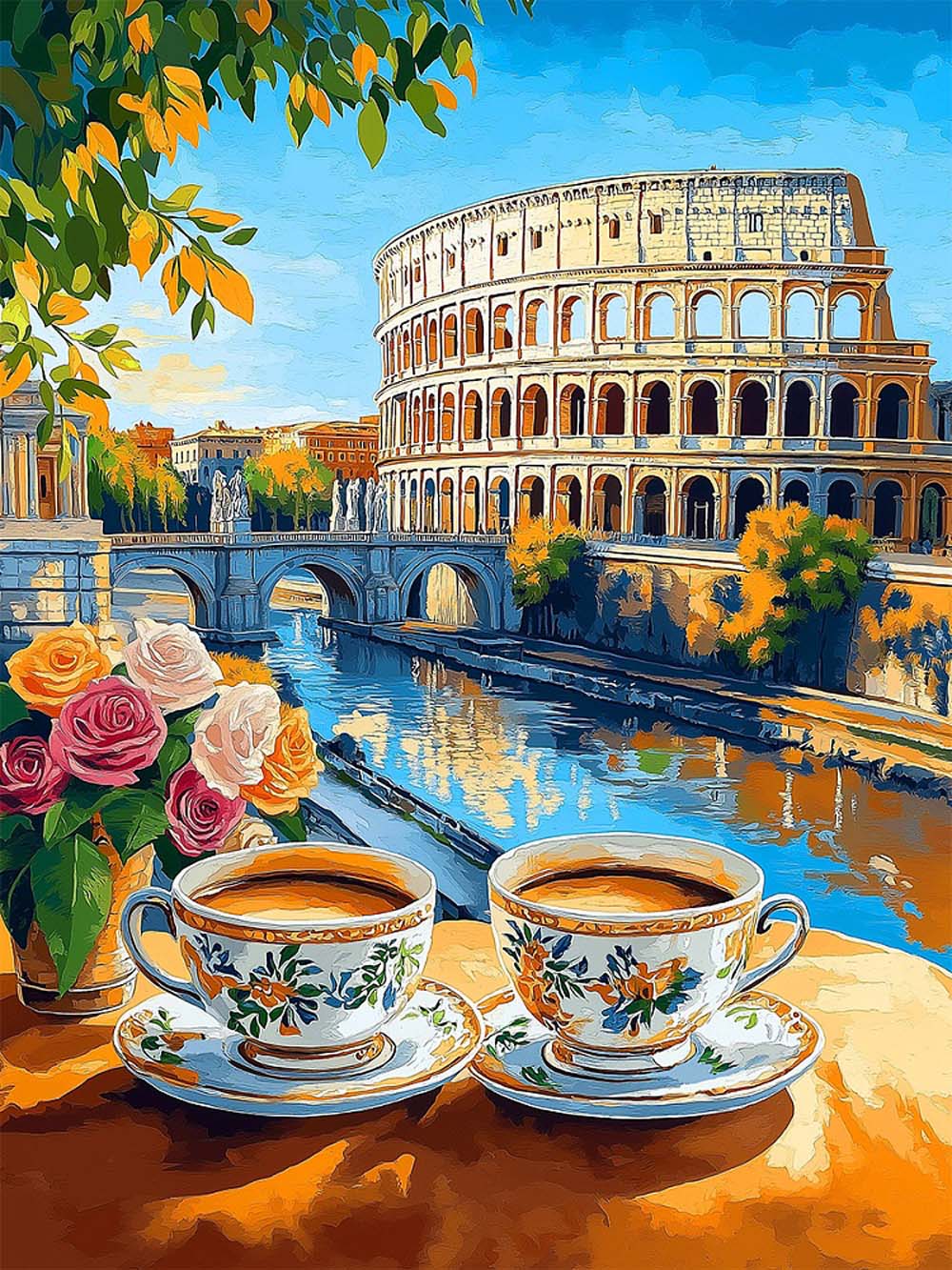 набор д/творч. картина по номерам 30х40см "кофе с видом на колизей" (рыжий кот) Набор д/творч. картина по номерам 30х40см "кофе с видом на колизей" (рыжий кот)