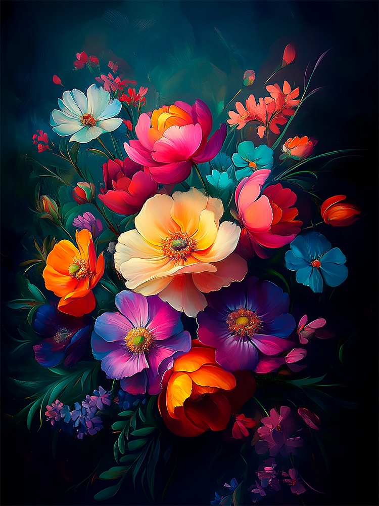 набор д/творч. картина по номерам 30х40см "цветы на тёмном фоне" (рыжий кот) Набор д/творч. картина по номерам 30х40см "цветы на тёмном фоне" (рыжий кот)