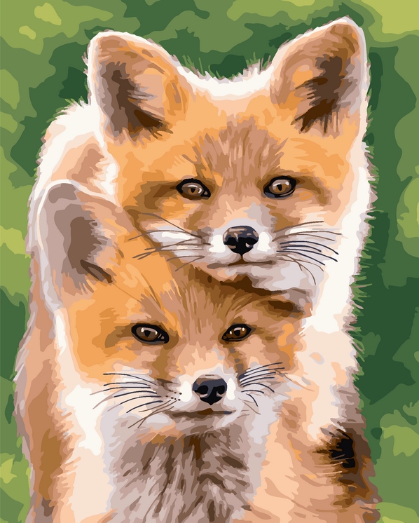 набор д/творч. картина по номерам 40х50см "лисята" Набор д/творч. картина по номерам 40х50см "лисята"