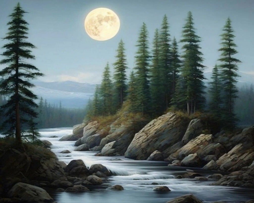 набор д/творч. картина по номерам 40х50см "лунная дорожка" Набор д/творч. картина по номерам 40х50см "лунная дорожка"